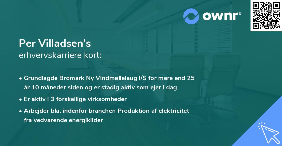 Per Villadsen's erhvervskarriere kort