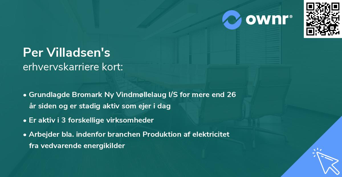 Per Villadsen's erhvervskarriere kort