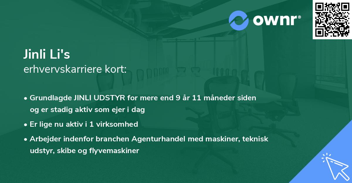 Jinli Li's erhvervskarriere kort