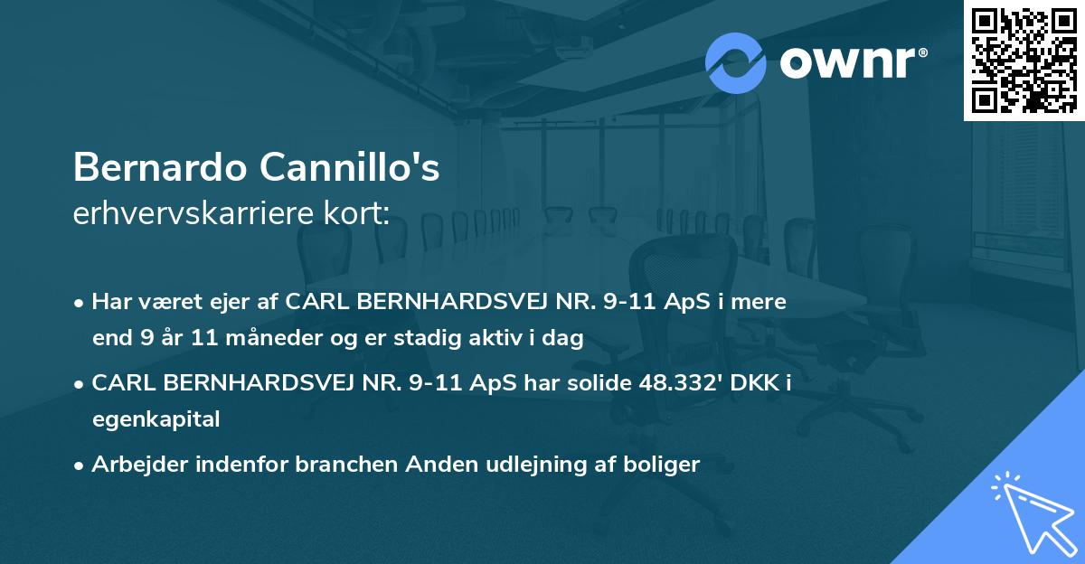 Bernardo Cannillo's erhvervskarriere kort