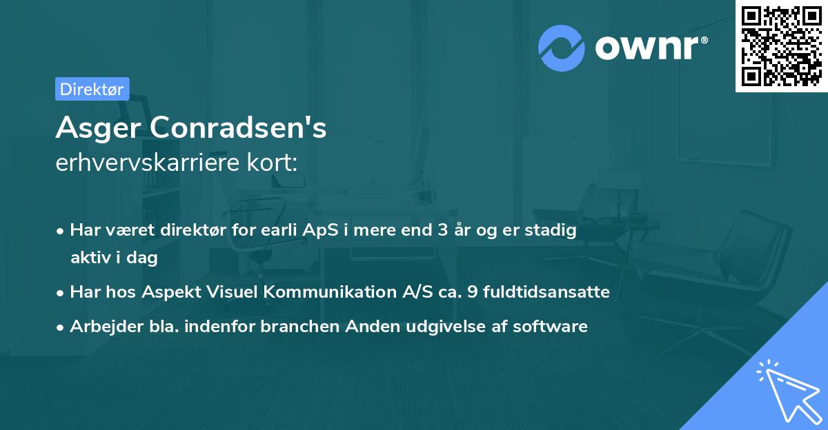 Asger Conradsen's erhvervskarriere kort
