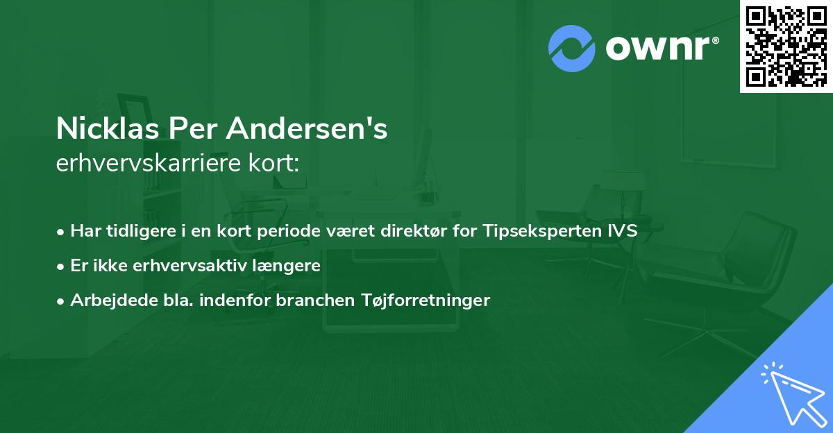 Nicklas Per Andersen's erhvervskarriere kort