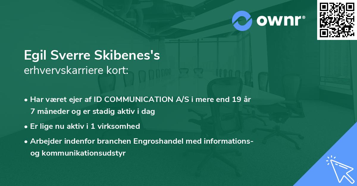 Egil Sverre Skibenes's erhvervskarriere kort