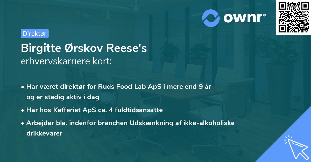 Birgitte Ørskov Reese's erhvervskarriere kort
