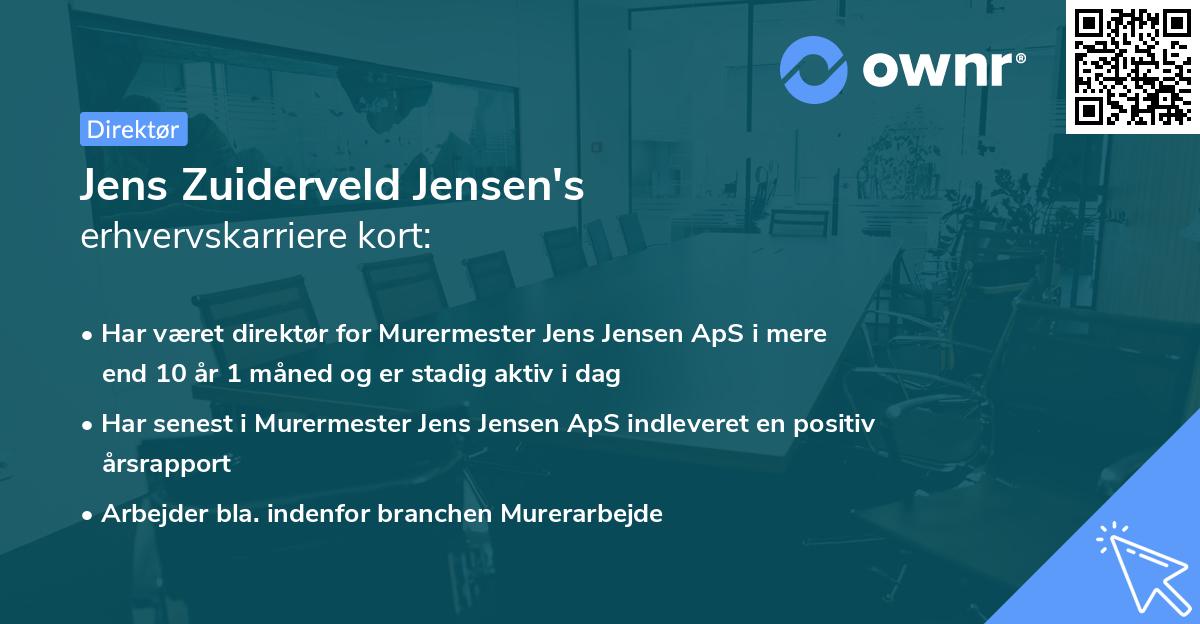 Jens Zuiderveld Jensen's erhvervskarriere kort