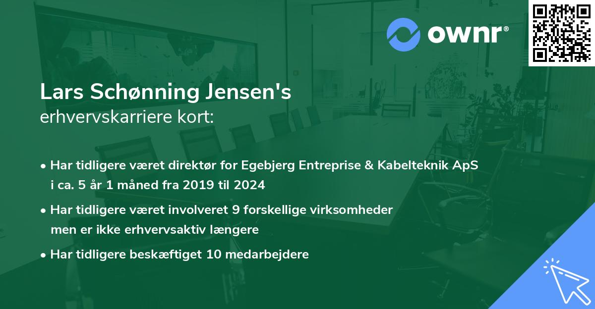 Lars Schønning Jensen's erhvervskarriere kort