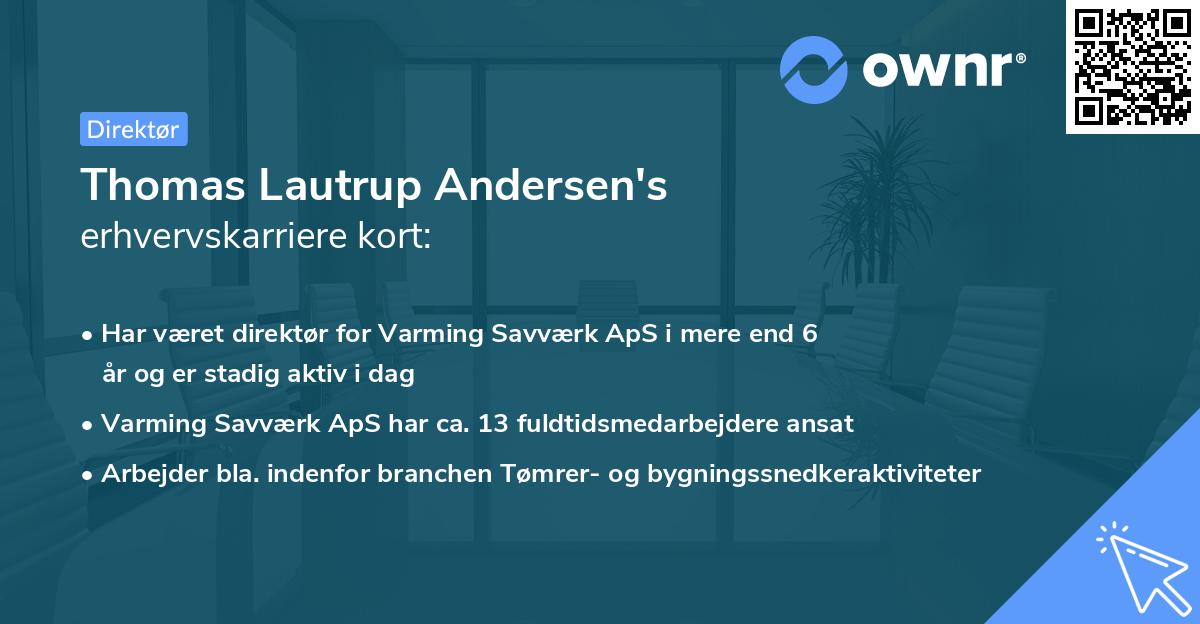 Thomas Lautrup Andersen's erhvervskarriere kort