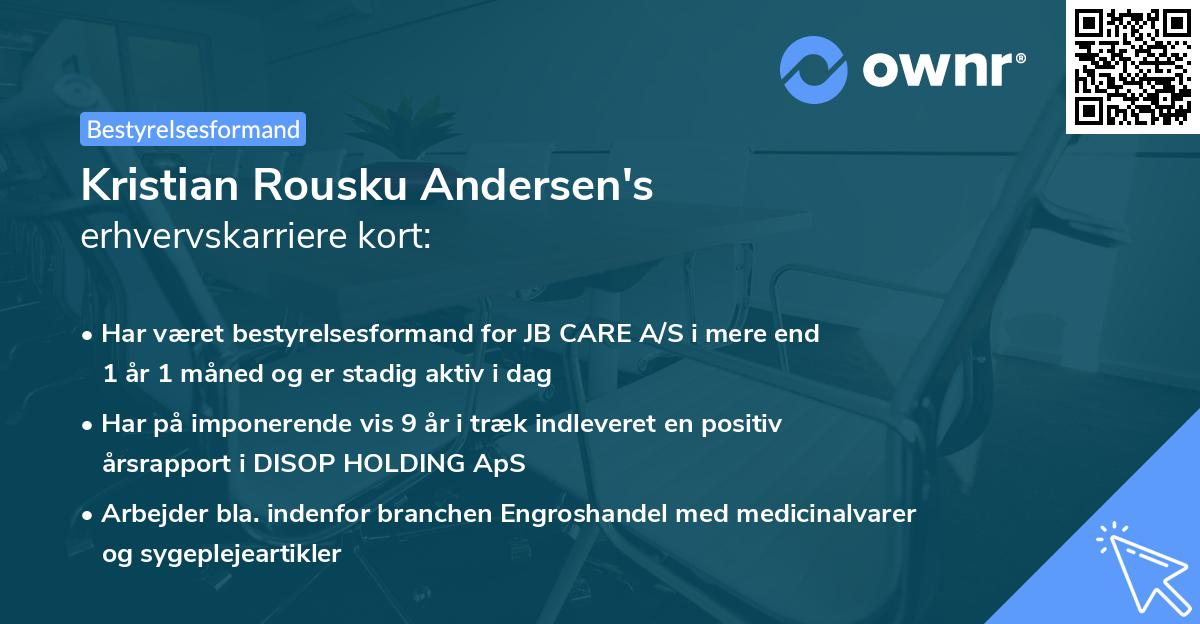 Kristian Rousku Andersen's erhvervskarriere kort