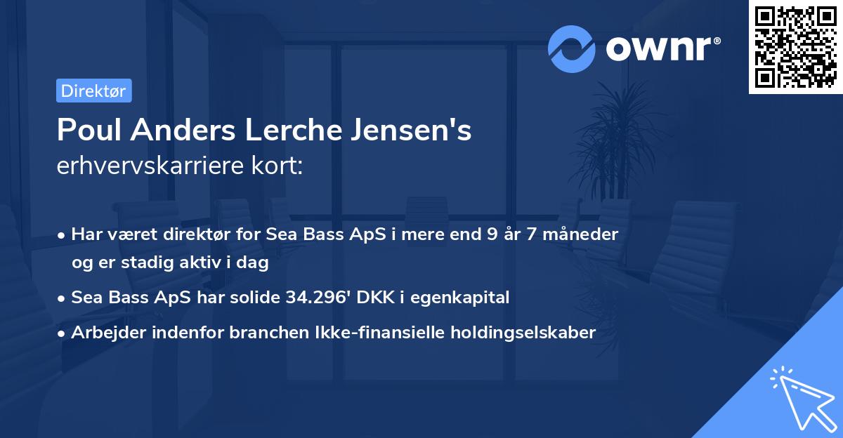 Poul Anders Lerche Jensen's erhvervskarriere kort