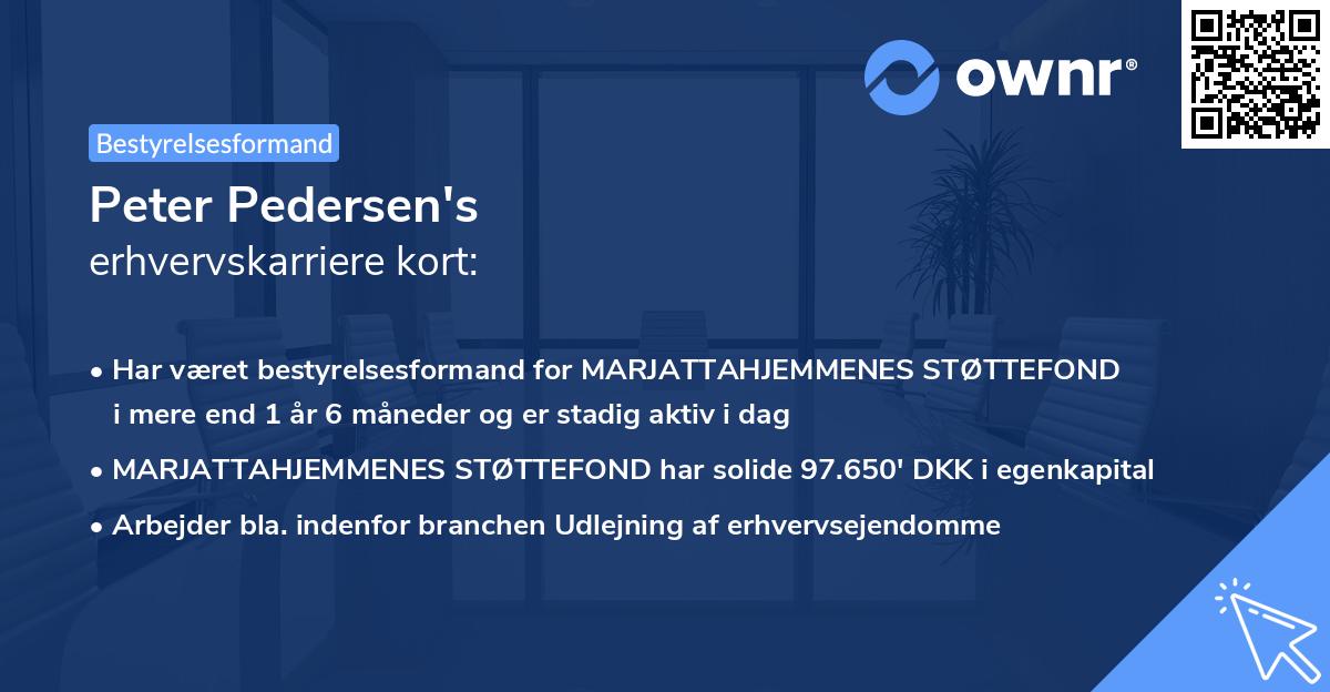 Peter Pedersen's erhvervskarriere kort