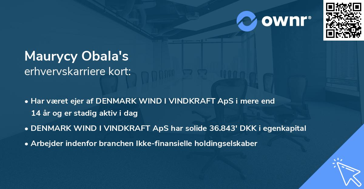 Maurycy Obala's erhvervskarriere kort