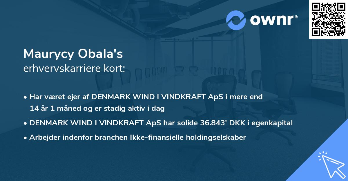 Maurycy Obala's erhvervskarriere kort