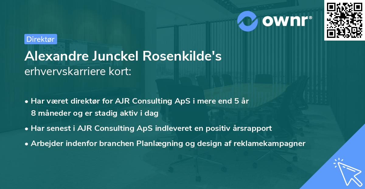 Alexandre Junckel Rosenkilde's erhvervskarriere kort