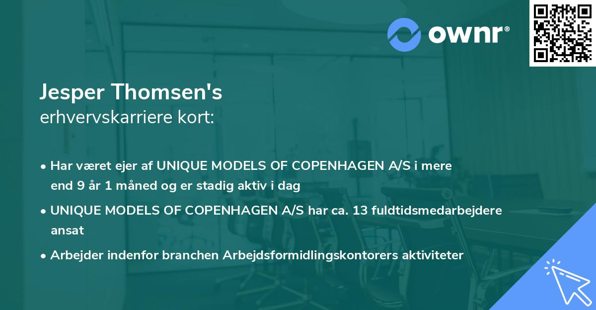 Jesper Thomsen's erhvervskarriere kort