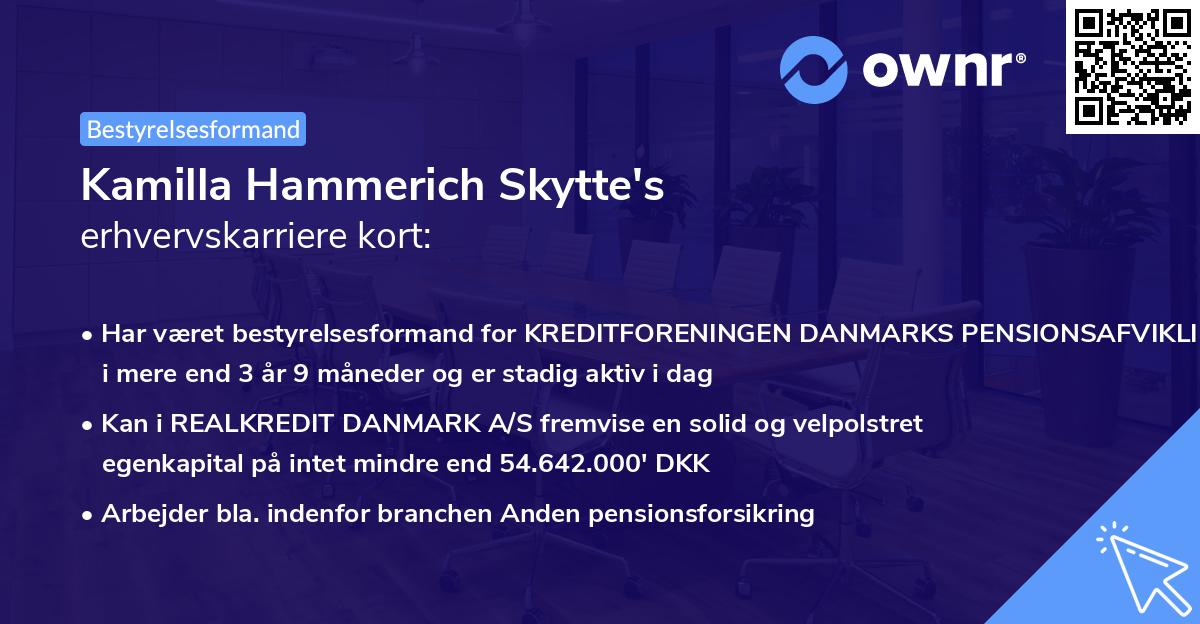 Kamilla Hammerich Skytte's erhvervskarriere kort