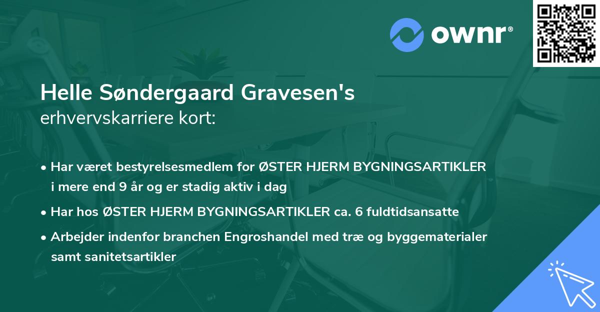 Helle Søndergaard Gravesen's erhvervskarriere kort