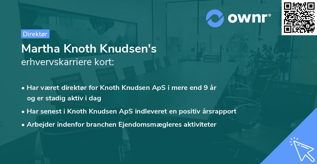 Martha Knoth Knudsen's erhvervskarriere kort