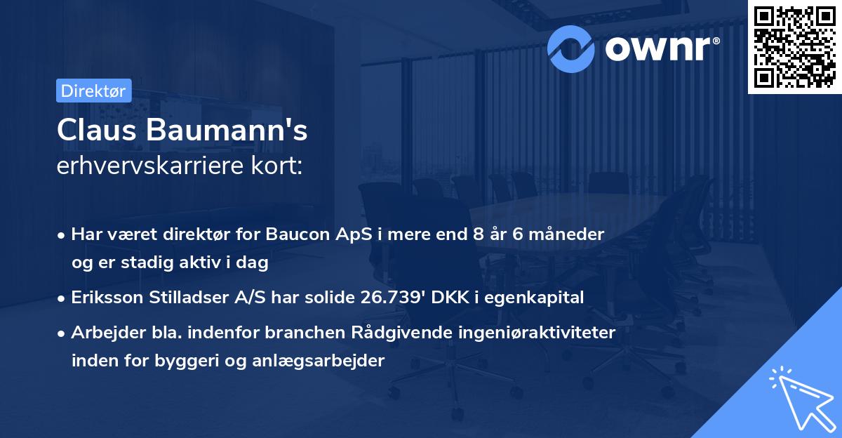 Claus Baumann's erhvervskarriere kort