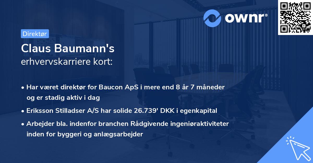 Claus Baumann's erhvervskarriere kort