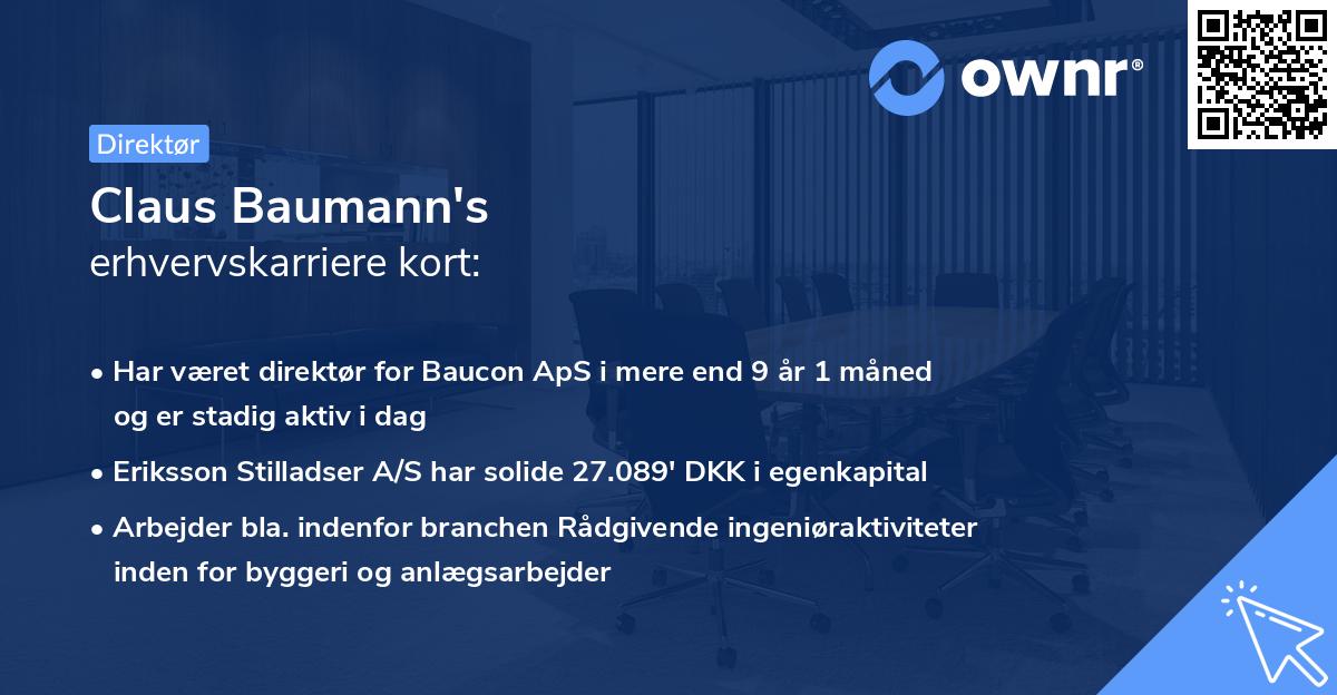 Claus Baumann's erhvervskarriere kort