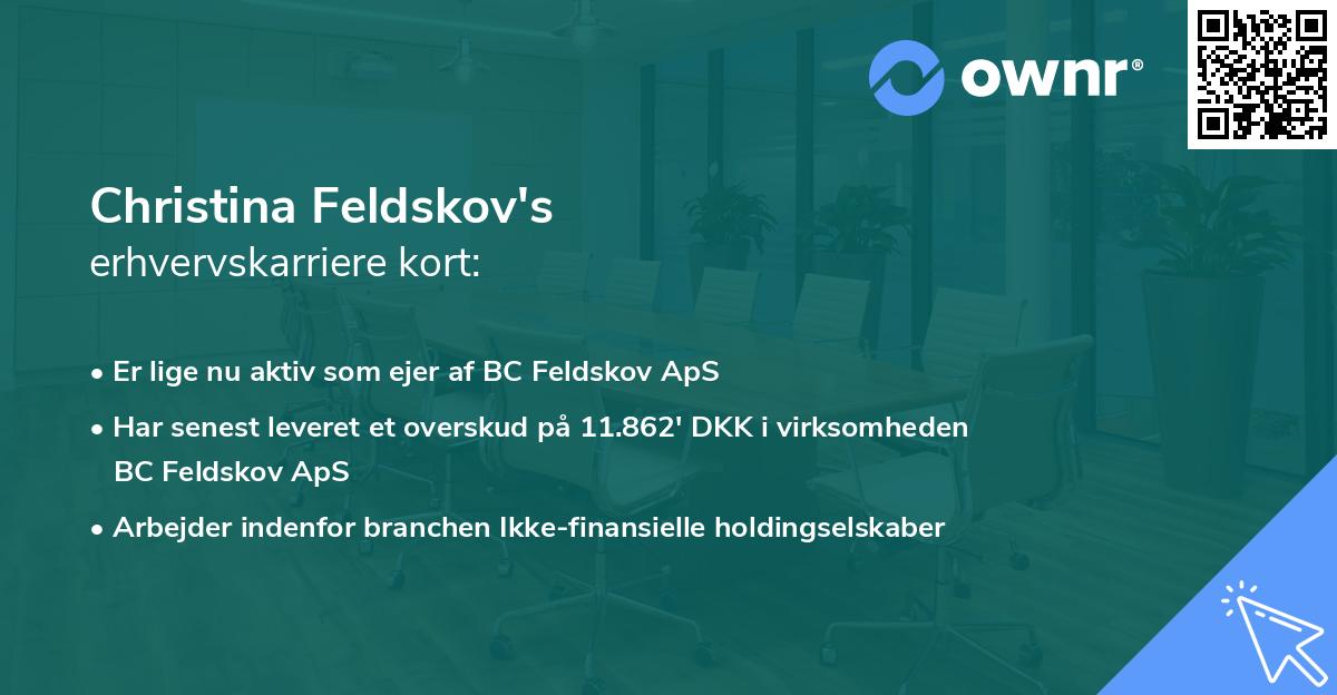 Christina Feldskov's erhvervskarriere kort