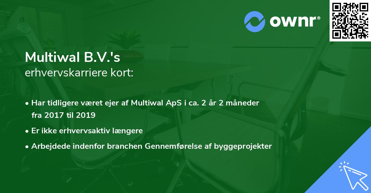 Multiwal B.V.'s erhvervskarriere kort