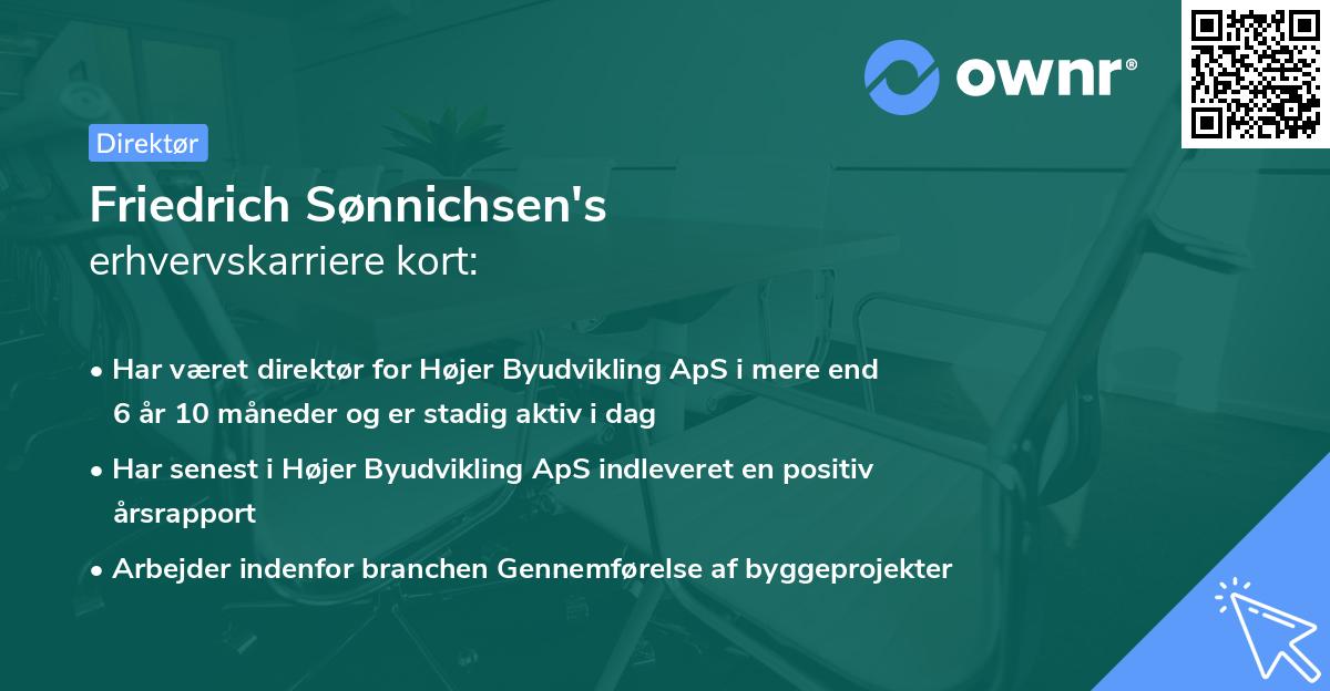 Friedrich Sønnichsen's erhvervskarriere kort