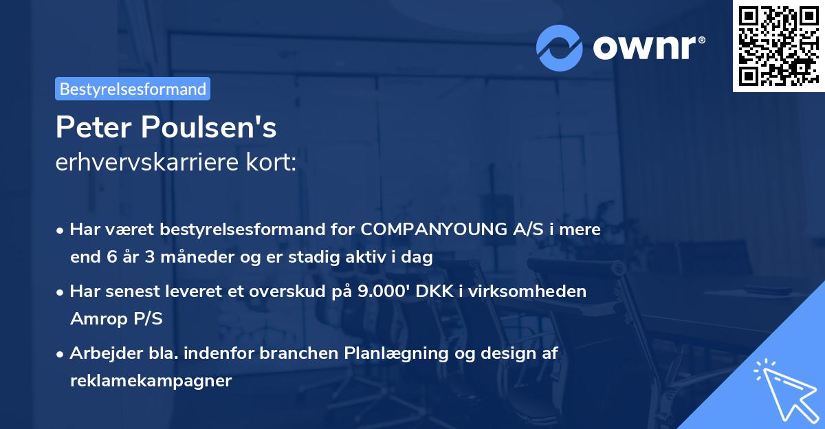 Peter Poulsen's erhvervskarriere kort