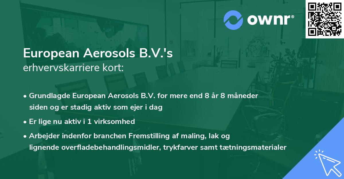 European Aerosols B.V.'s erhvervskarriere kort