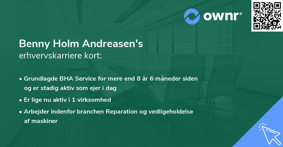 Benny Holm Andreasen's erhvervskarriere kort