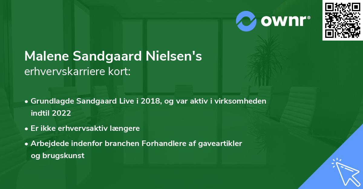 Malene Sandgaard Nielsen's erhvervskarriere kort