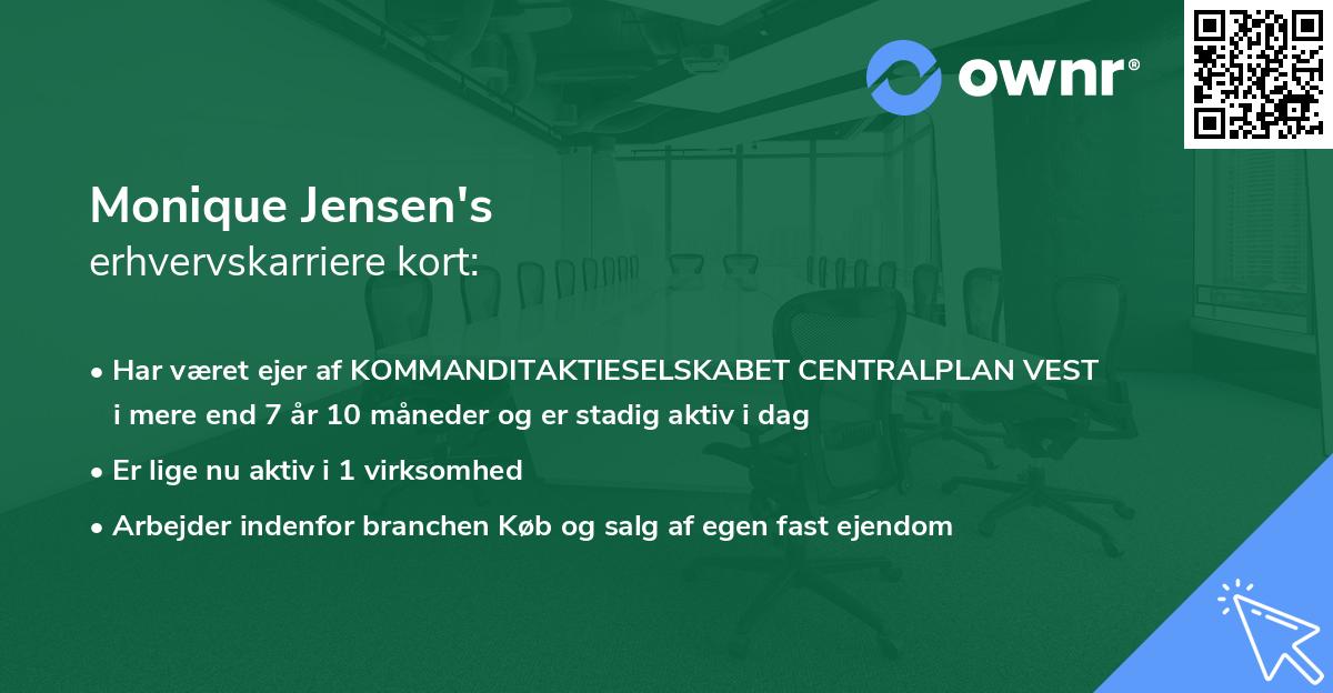Monique Jensen's erhvervskarriere kort