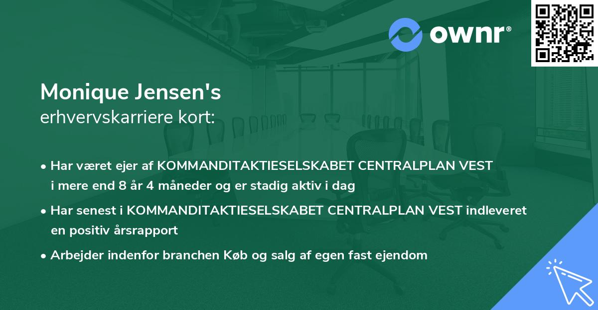 Monique Jensen's erhvervskarriere kort