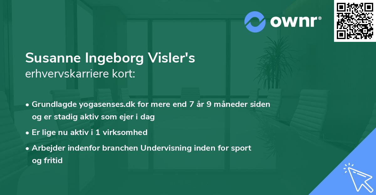 Susanne Ingeborg Visler's erhvervskarriere kort