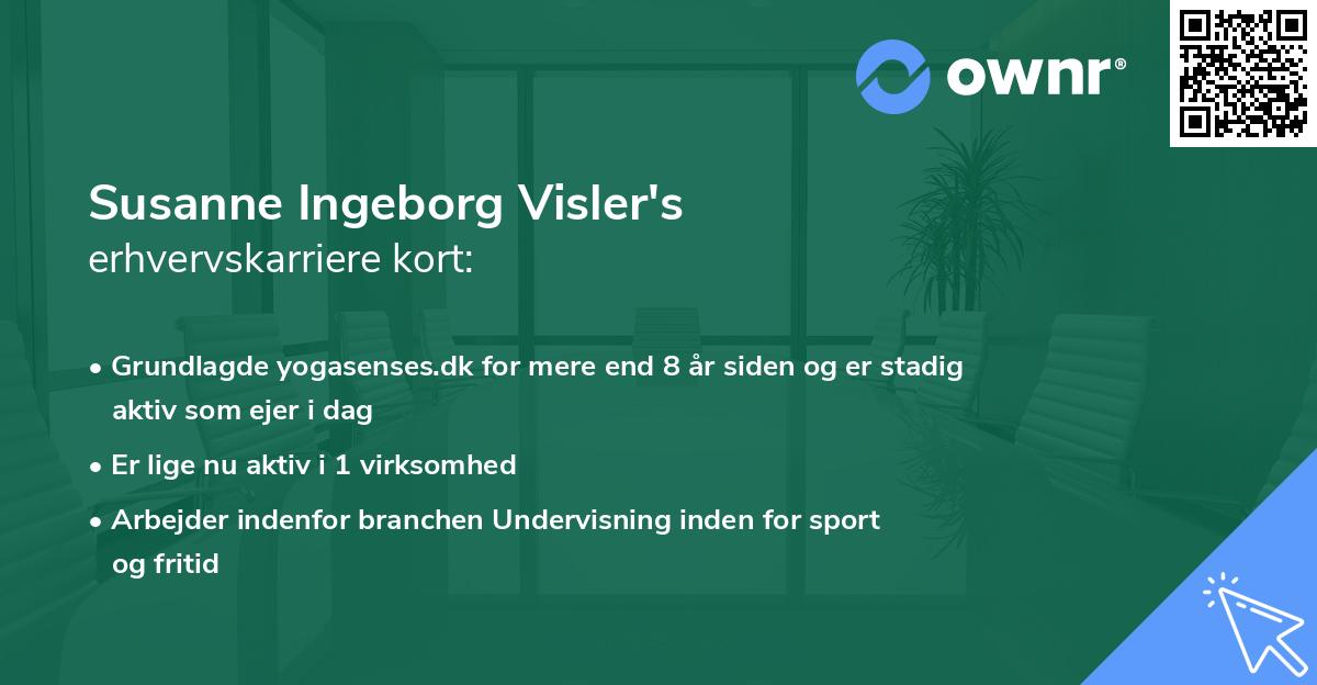 Susanne Ingeborg Visler's erhvervskarriere kort