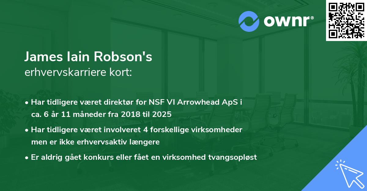James Iain Robson's erhvervskarriere kort