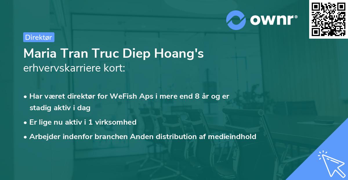 Maria Tran Truc Diep Hoang's erhvervskarriere kort