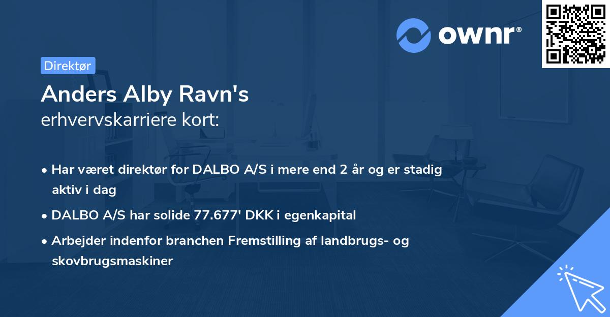 Anders Alby Ravn's erhvervskarriere kort