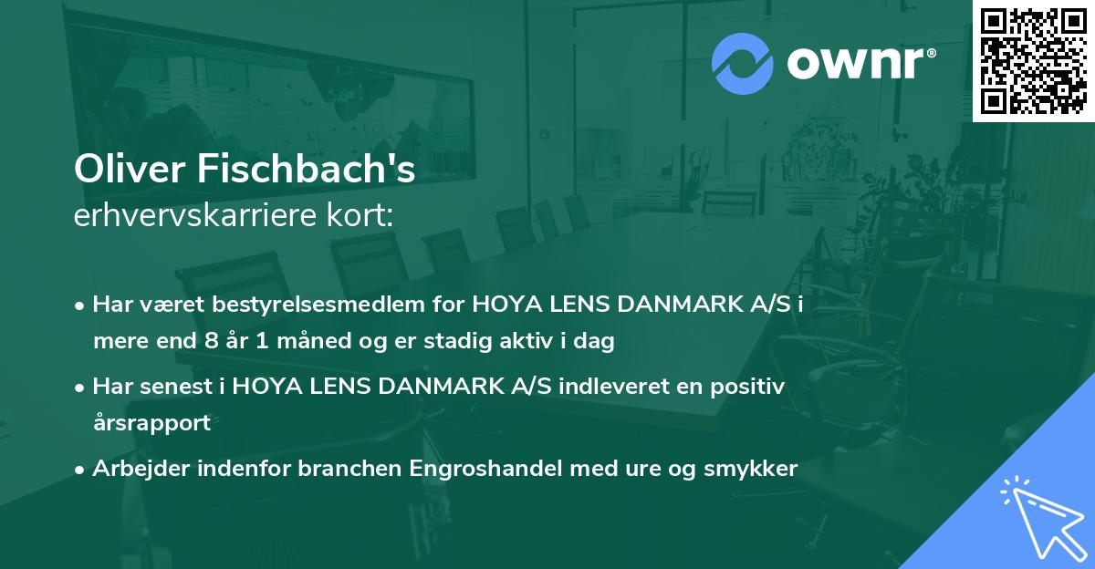 Oliver Fischbach's erhvervskarriere kort