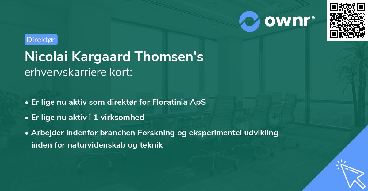 Nicolai Kargaard Thomsen's erhvervskarriere kort
