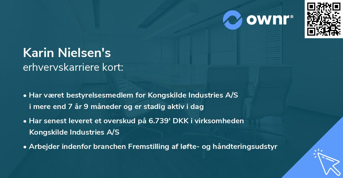 Karin Nielsen's erhvervskarriere kort