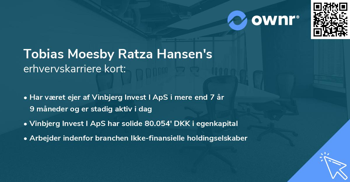Tobias Moesby Ratza Hansen's erhvervskarriere kort