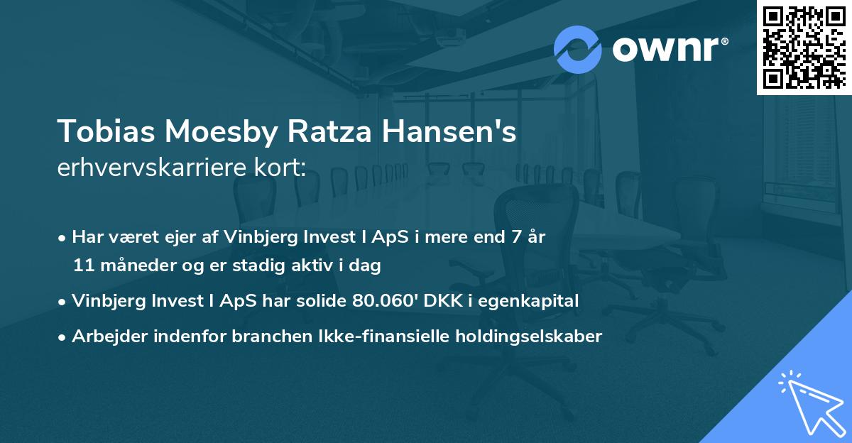 Tobias Moesby Ratza Hansen's erhvervskarriere kort
