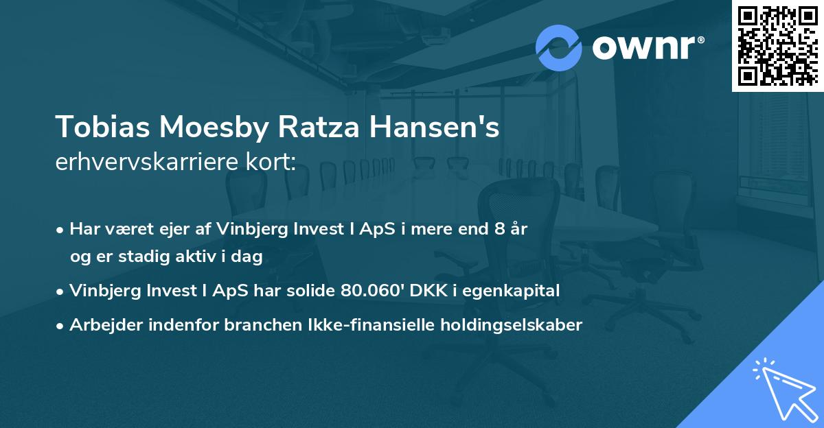 Tobias Moesby Ratza Hansen's erhvervskarriere kort