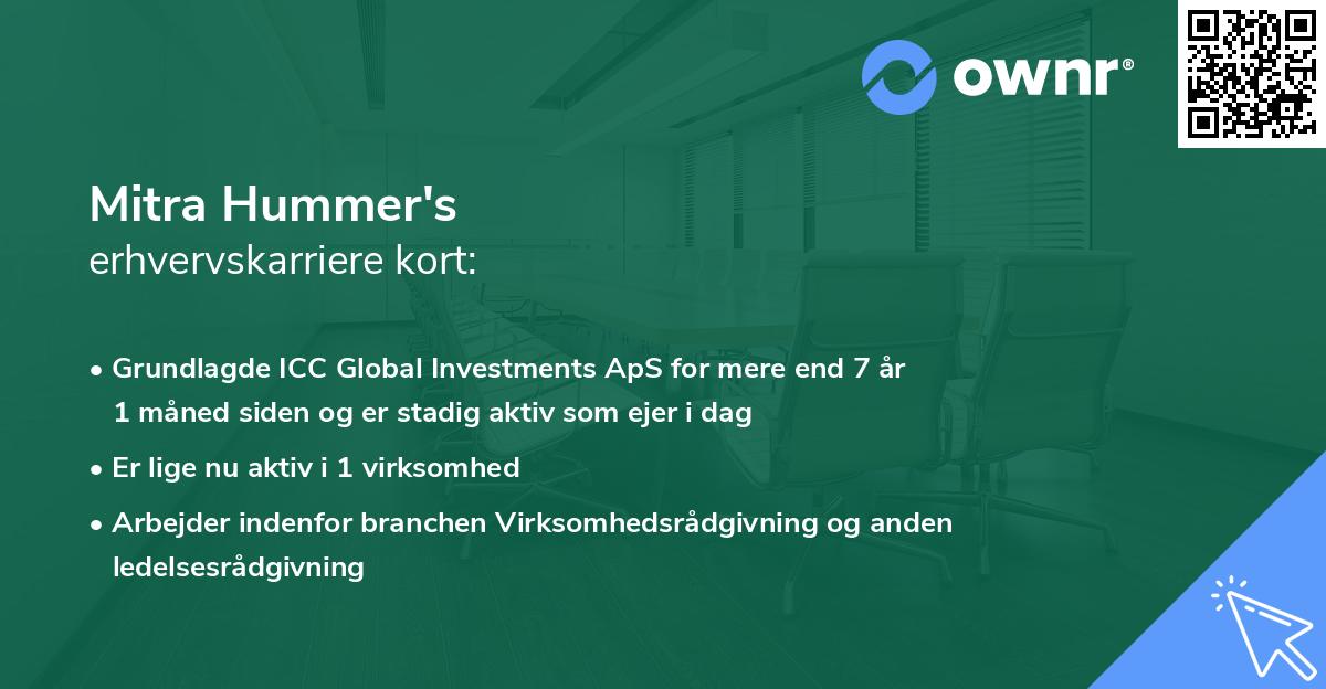 Mitra Hummer's erhvervskarriere kort