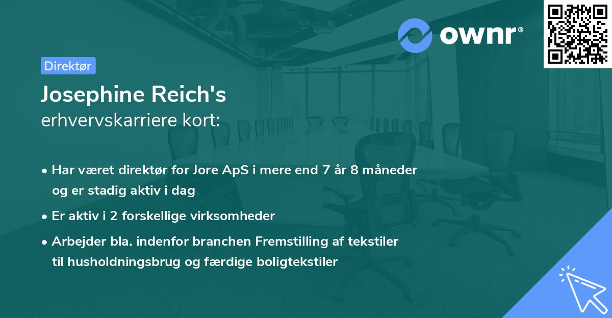 Josephine Reich's erhvervskarriere kort