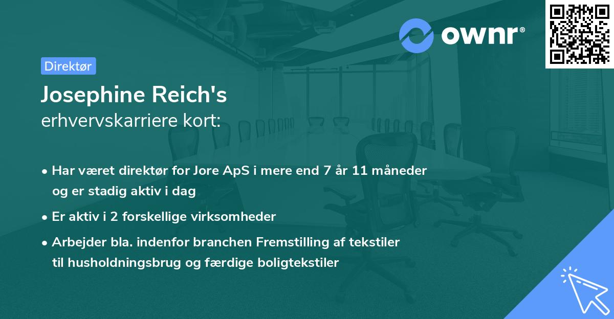 Josephine Reich's erhvervskarriere kort
