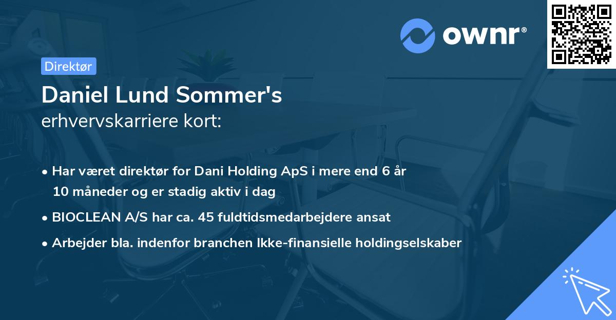 Daniel Lund Sommer's erhvervskarriere kort