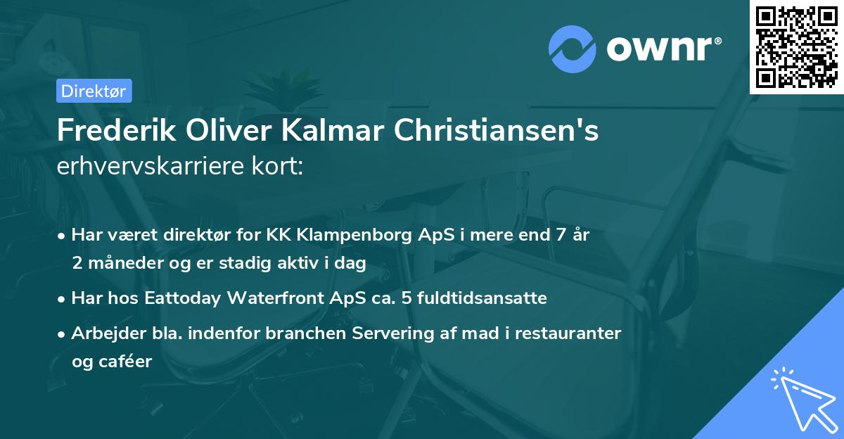 Frederik Oliver Kalmar Christiansen's erhvervskarriere kort