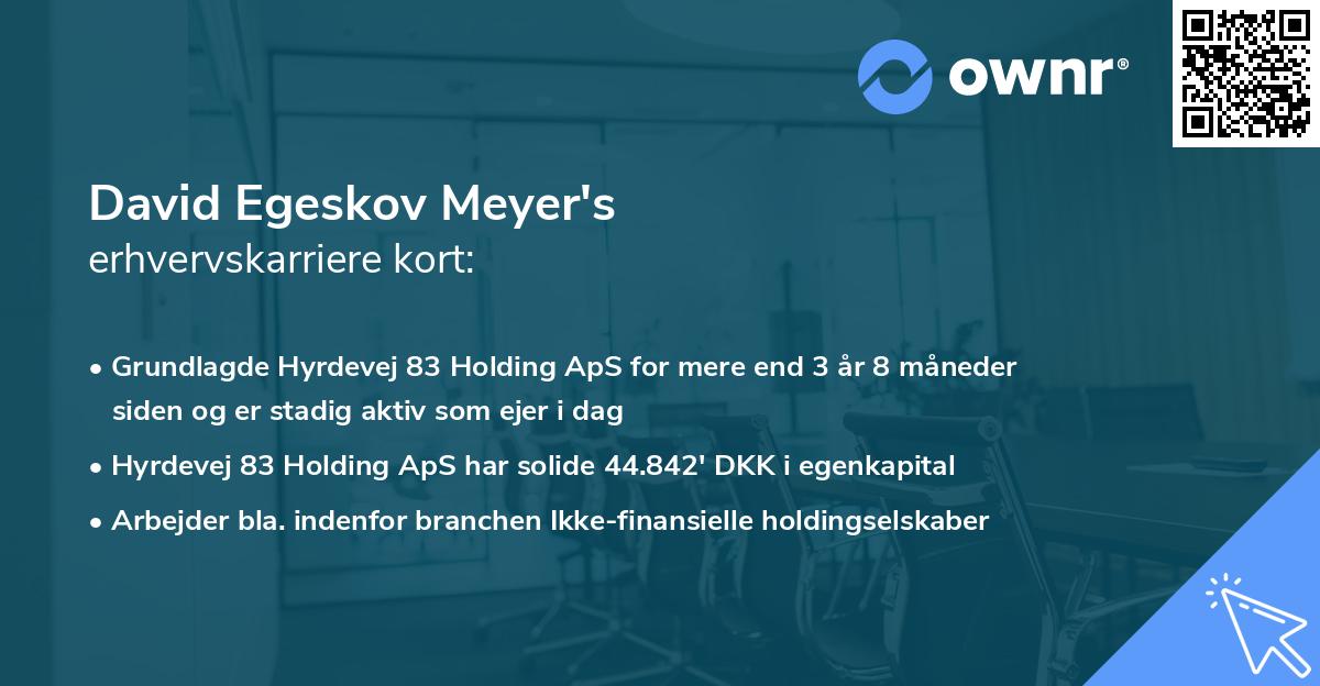 David Egeskov Meyer's erhvervskarriere kort